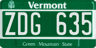 VT license plate ZDG635