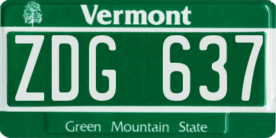 VT license plate ZDG637