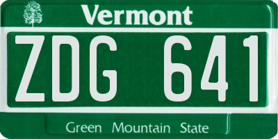 VT license plate ZDG641