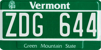 VT license plate ZDG644
