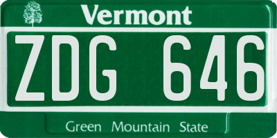 VT license plate ZDG646