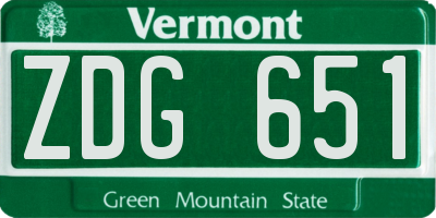 VT license plate ZDG651