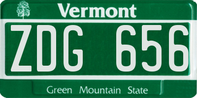 VT license plate ZDG656