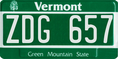 VT license plate ZDG657