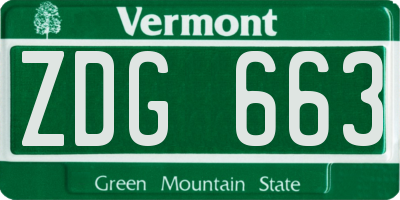 VT license plate ZDG663
