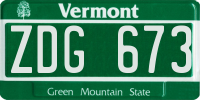VT license plate ZDG673