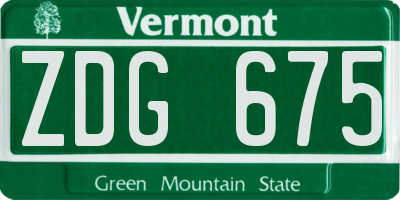 VT license plate ZDG675