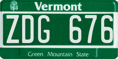 VT license plate ZDG676