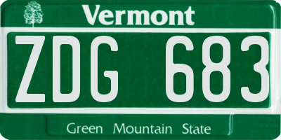 VT license plate ZDG683