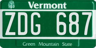 VT license plate ZDG687