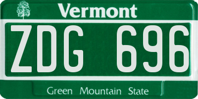 VT license plate ZDG696