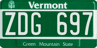 VT license plate ZDG697