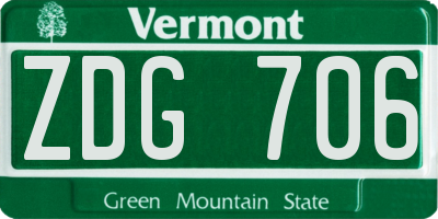 VT license plate ZDG706