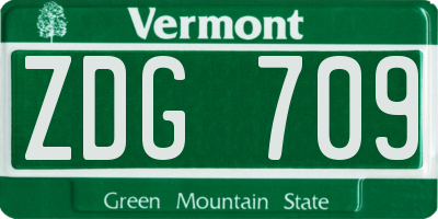 VT license plate ZDG709