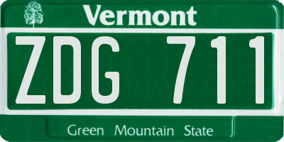 VT license plate ZDG711