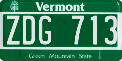 VT license plate ZDG713