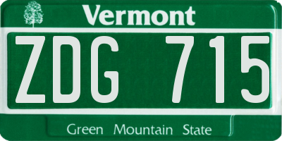 VT license plate ZDG715
