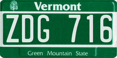 VT license plate ZDG716
