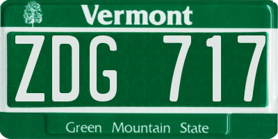 VT license plate ZDG717