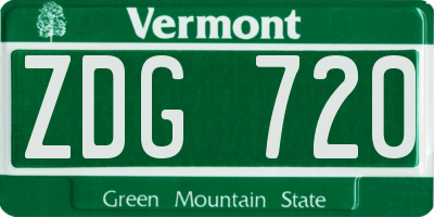 VT license plate ZDG720