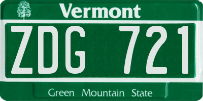 VT license plate ZDG721