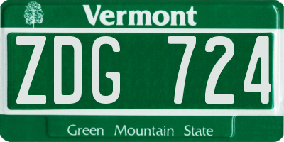 VT license plate ZDG724
