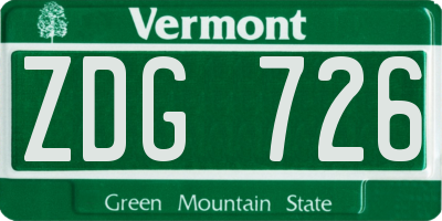 VT license plate ZDG726