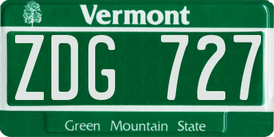 VT license plate ZDG727