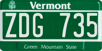 VT license plate ZDG735