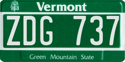 VT license plate ZDG737