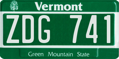 VT license plate ZDG741