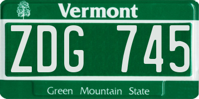 VT license plate ZDG745