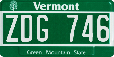 VT license plate ZDG746