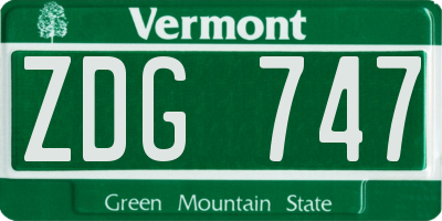 VT license plate ZDG747