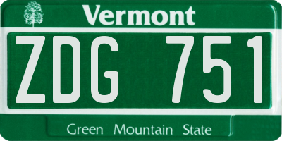 VT license plate ZDG751