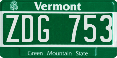 VT license plate ZDG753