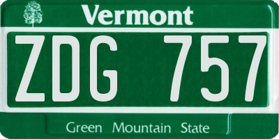 VT license plate ZDG757