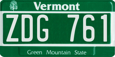 VT license plate ZDG761