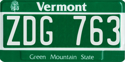 VT license plate ZDG763