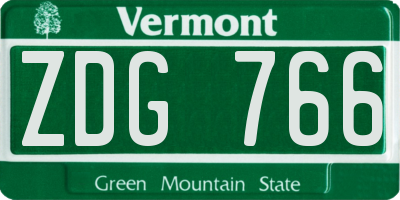 VT license plate ZDG766
