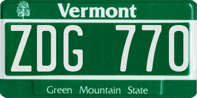 VT license plate ZDG770