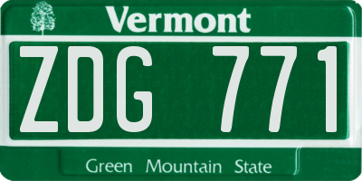 VT license plate ZDG771