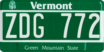 VT license plate ZDG772