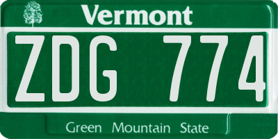 VT license plate ZDG774