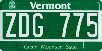 VT license plate ZDG775