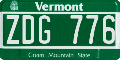 VT license plate ZDG776