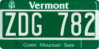 VT license plate ZDG782