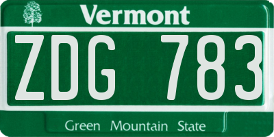 VT license plate ZDG783