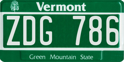 VT license plate ZDG786