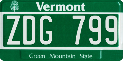 VT license plate ZDG799